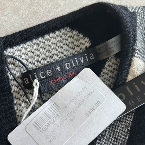 NWT Alice + Olivia Selma Checkered Drop Waist Dress ASO Spencer Hastings - Picture 11 of 14